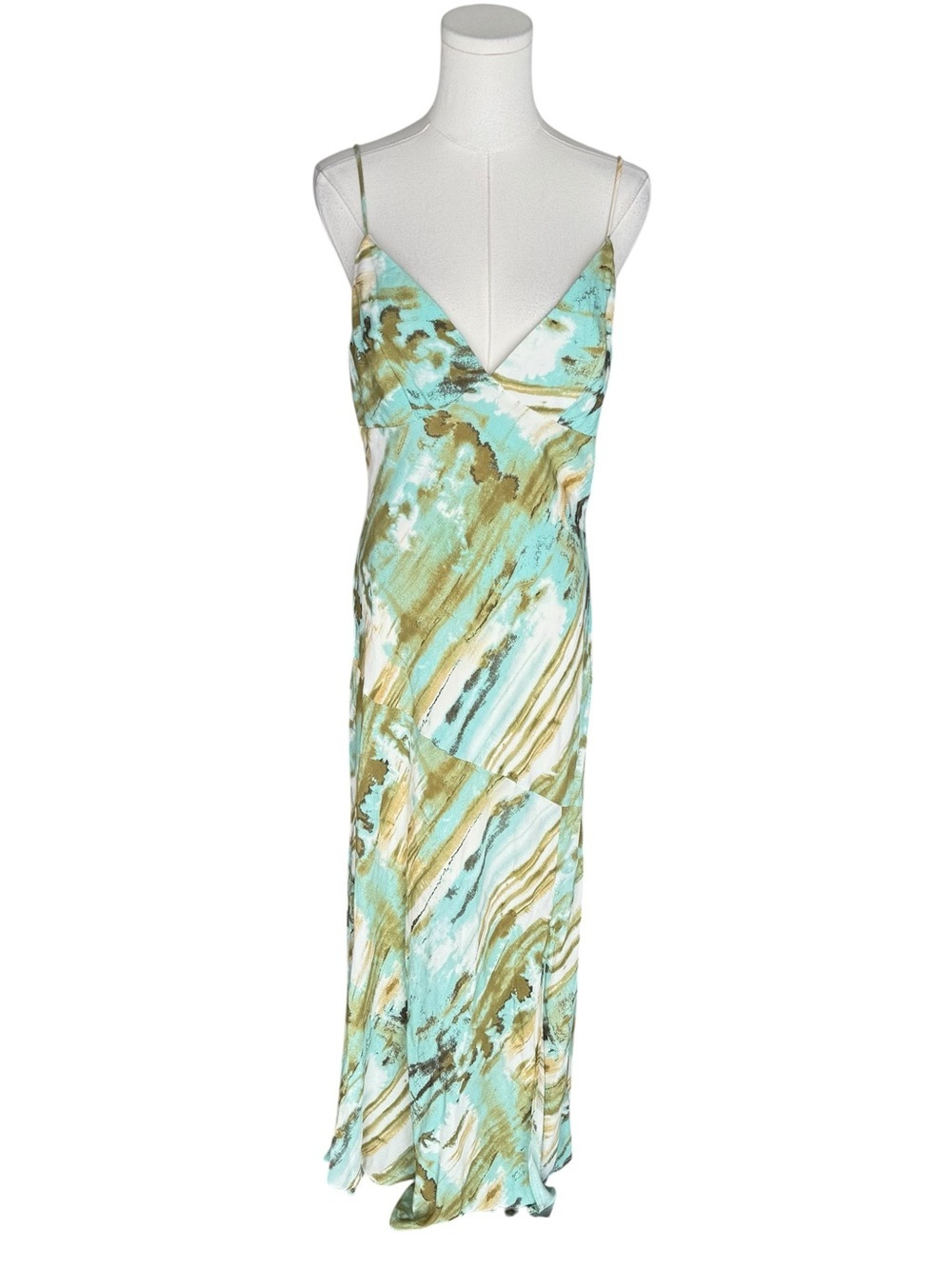 Petal & Pup - NWT Dillon Mint Abstract Open Back Maxi Slip Dress SZ 12